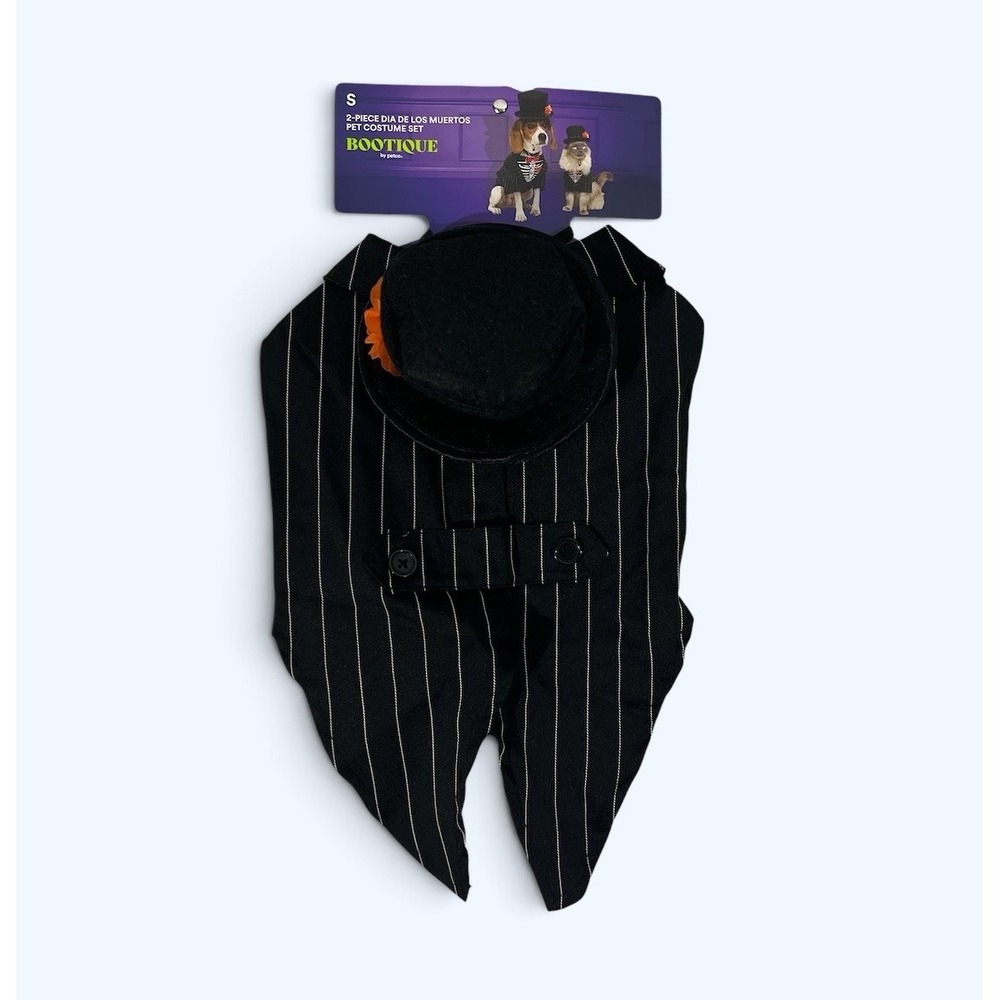 BOOTIQUE L DIA DE LOS MUERTOS PET DOG COSTUME TOP HAT SKELETON SUIT 2 PC SET